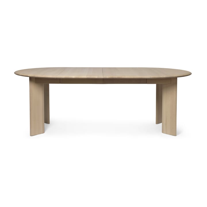 Bevel Extendable dining table incl 2 st additional discs - White Oiled Beech - ferm LIVING