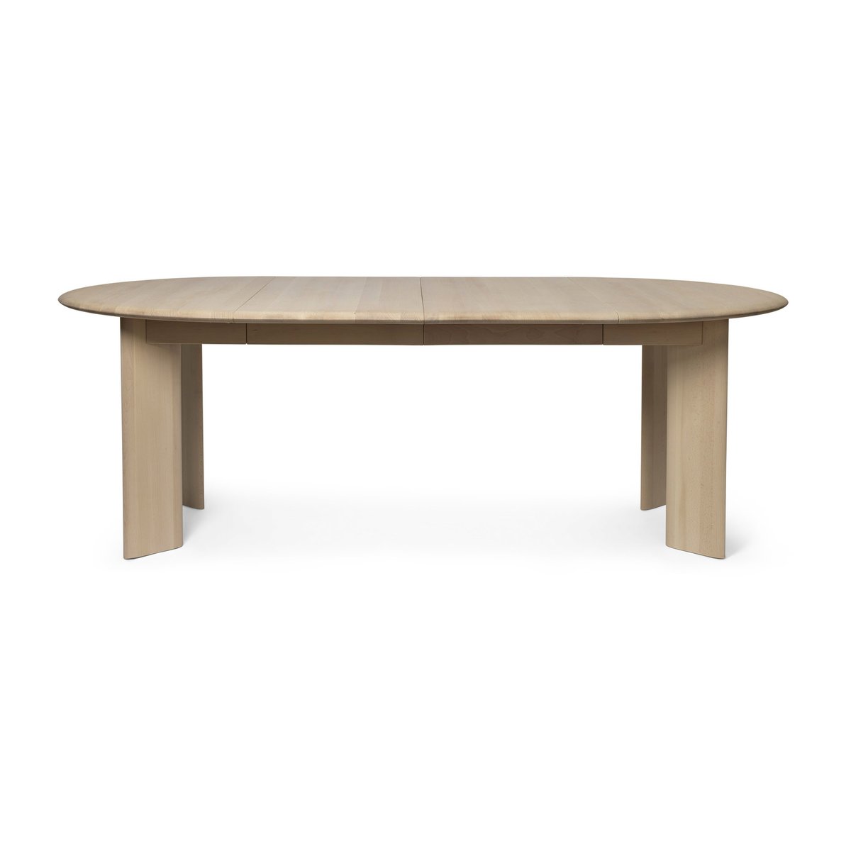 Ferm Living Bevel Extendable dining table incl 2 st additional discs White Oiled Beech
