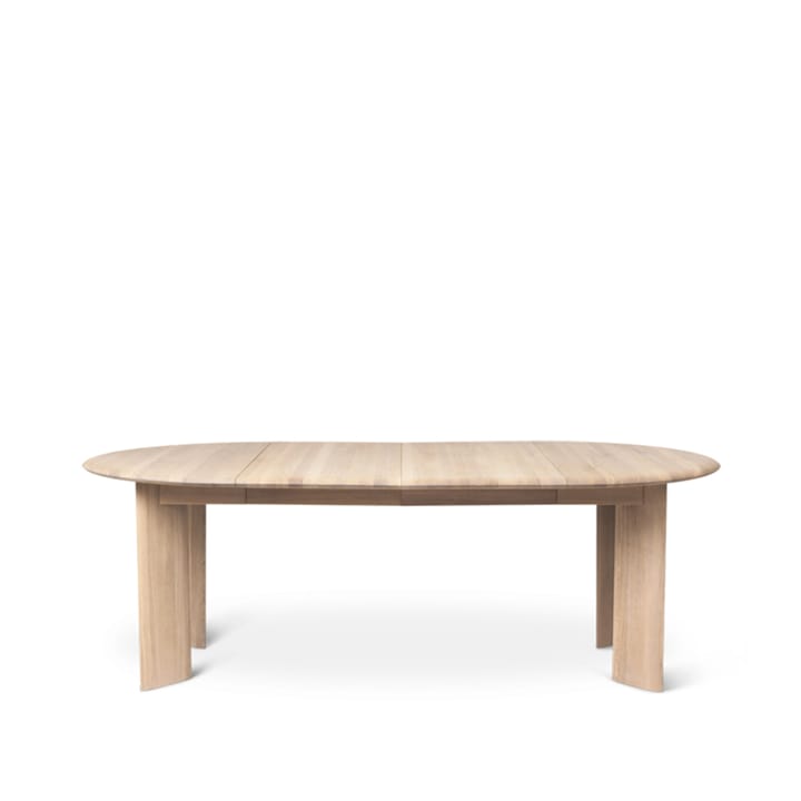 Bevel Extendable dining table - Oak white oiled. incl. 2 st additional discs á 50cm - Ferm LIVING