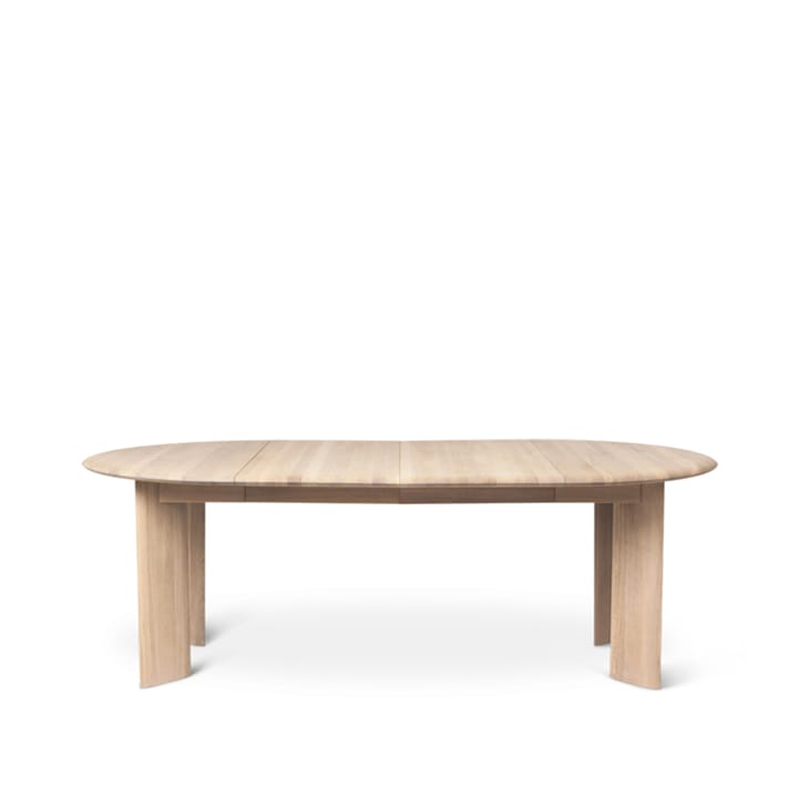 Bevel Extendable dining table - Oak white oiled. incl. 2 st additional discs á 50cm - ferm LIVING