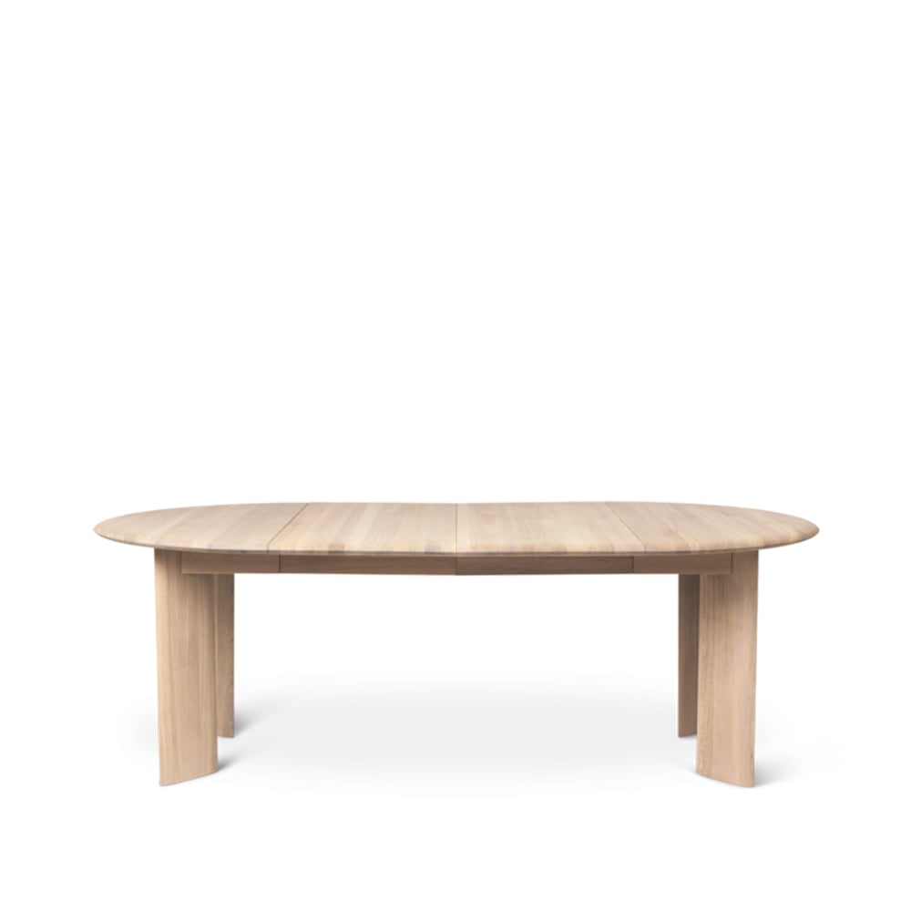 Ferm Living Bevel Extendable dining table Oak white oiled. incl. 2 st additional discs á 50cm