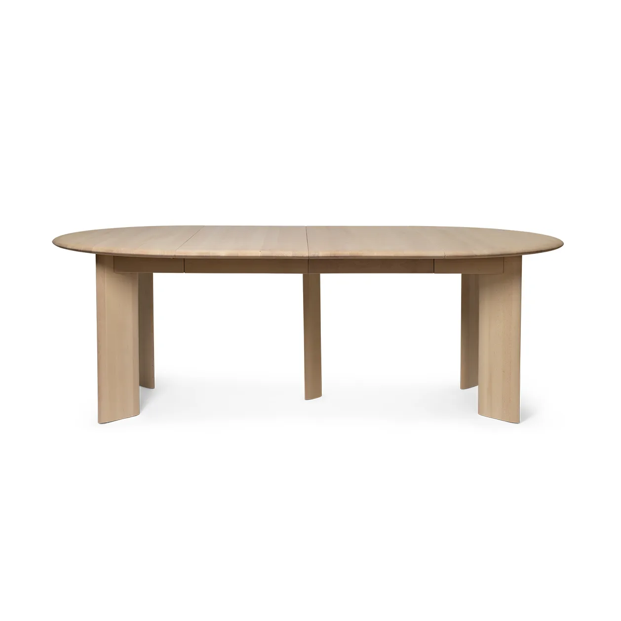 Bevel Extendable dining table, White-oiled beech, incl. 2 extension leaves Ferm Living