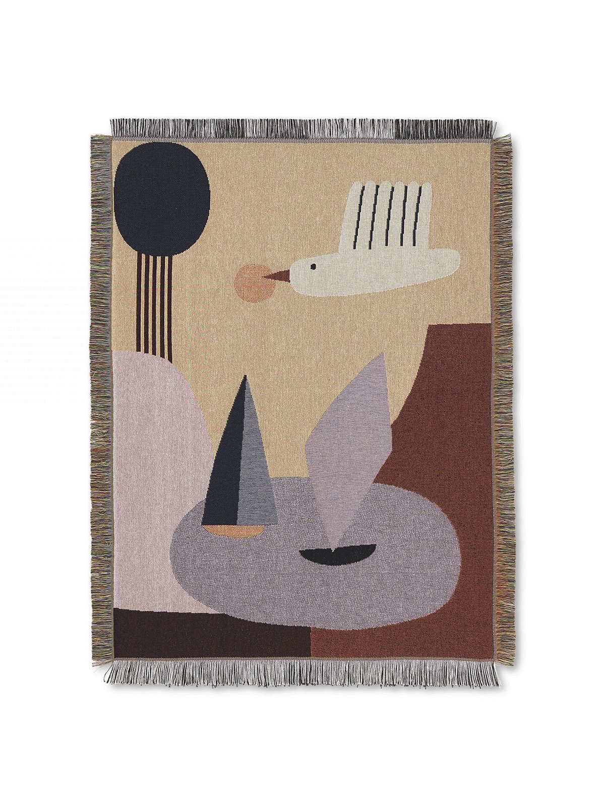 Ferm Living Bird boned throw 80x110 cm | Scandinavian Design | Wall stickers | Beige