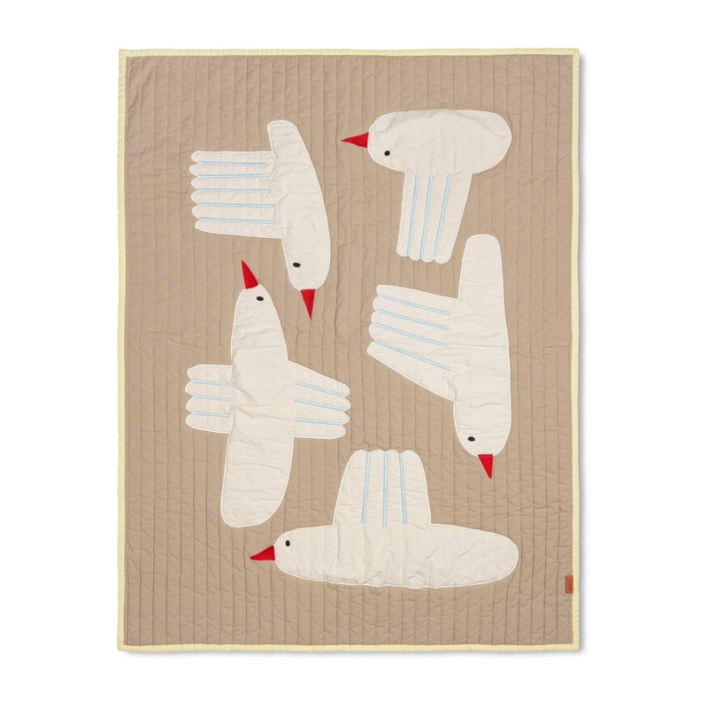Ferm Living Bird quiltad throw Beige
