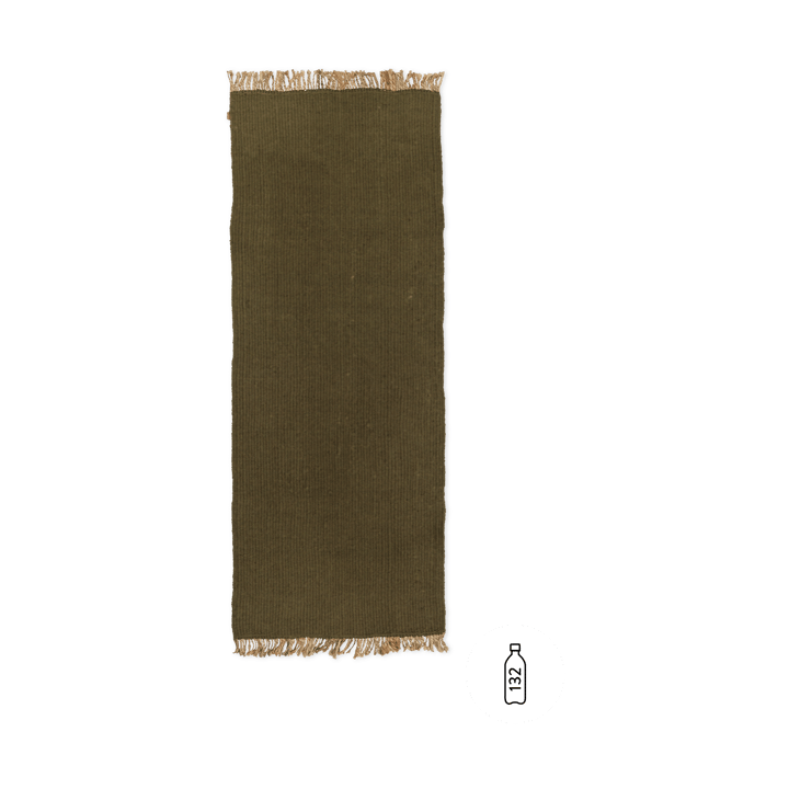 Block hallway rug - Olive-Natural, 80x200 cm - ferm LIVING