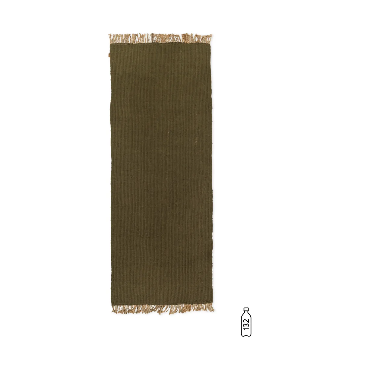 Ferm Living Block hallway rug Olive-Natural, 80x200 cm