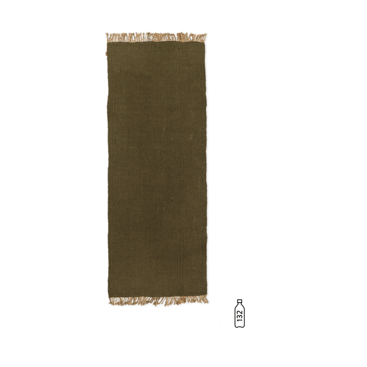 Block hallway rug - Olive-Natural, 80x200 cm - Ferm LIVING