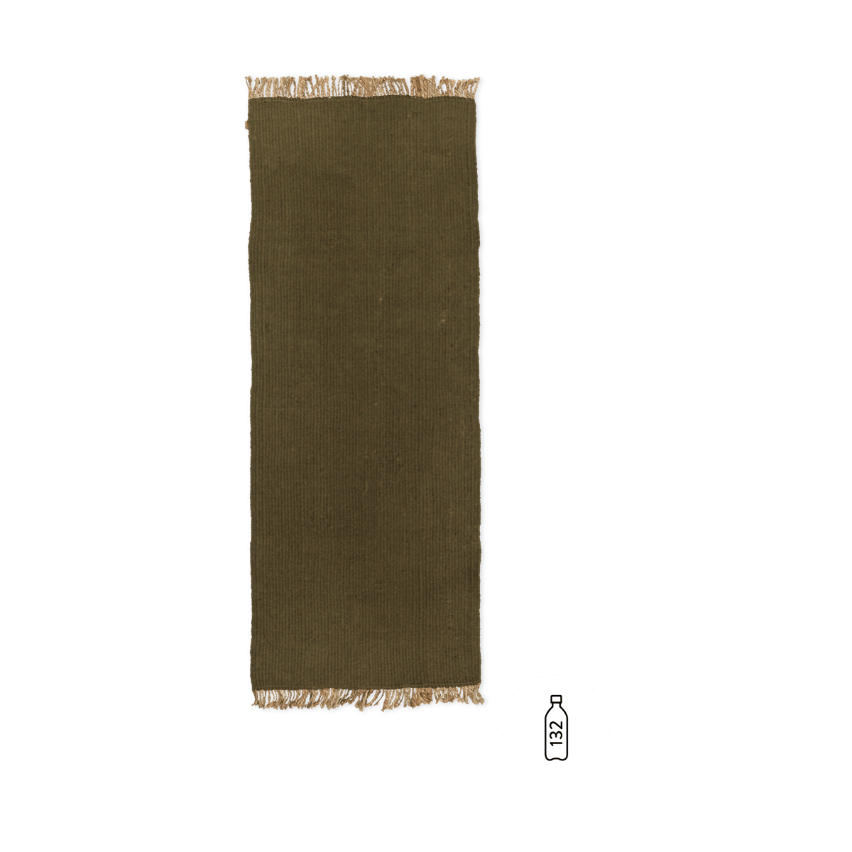 Ferm Living Block hallway rug Olive-Natural, 80x200 cm