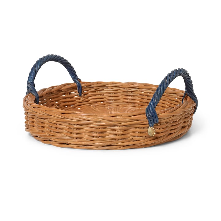 Blue Handle tray Ø30 cm, Natural-blue Ferm Living