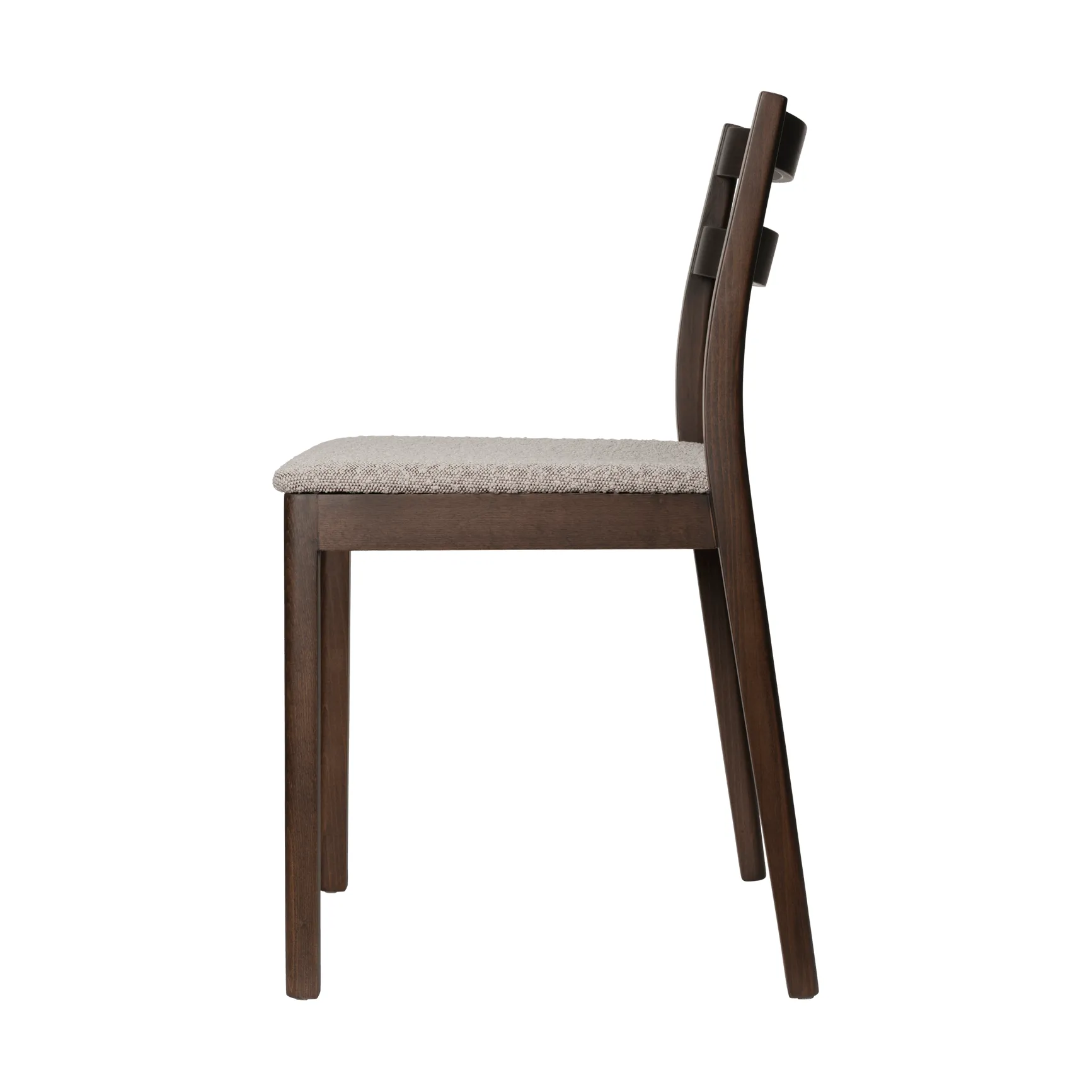 Boda chair, Upholstered seat rugged bouclé, dark stained oak-natural Ferm Living