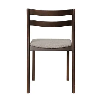 Boda chair - Upholstered seat rugged bouclé, dark stained oak-natural - Ferm Living