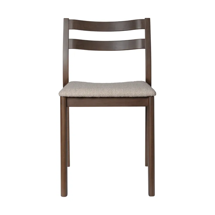Boda chair - Upholstered seat soft bouclé, dark-stained beech-natural - Ferm Living