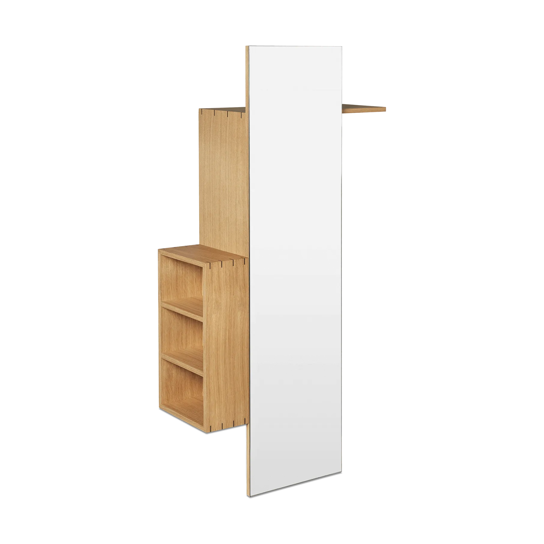 Bon hallway cabinet coat rack with mirror, Oiled Oak Ferm Living