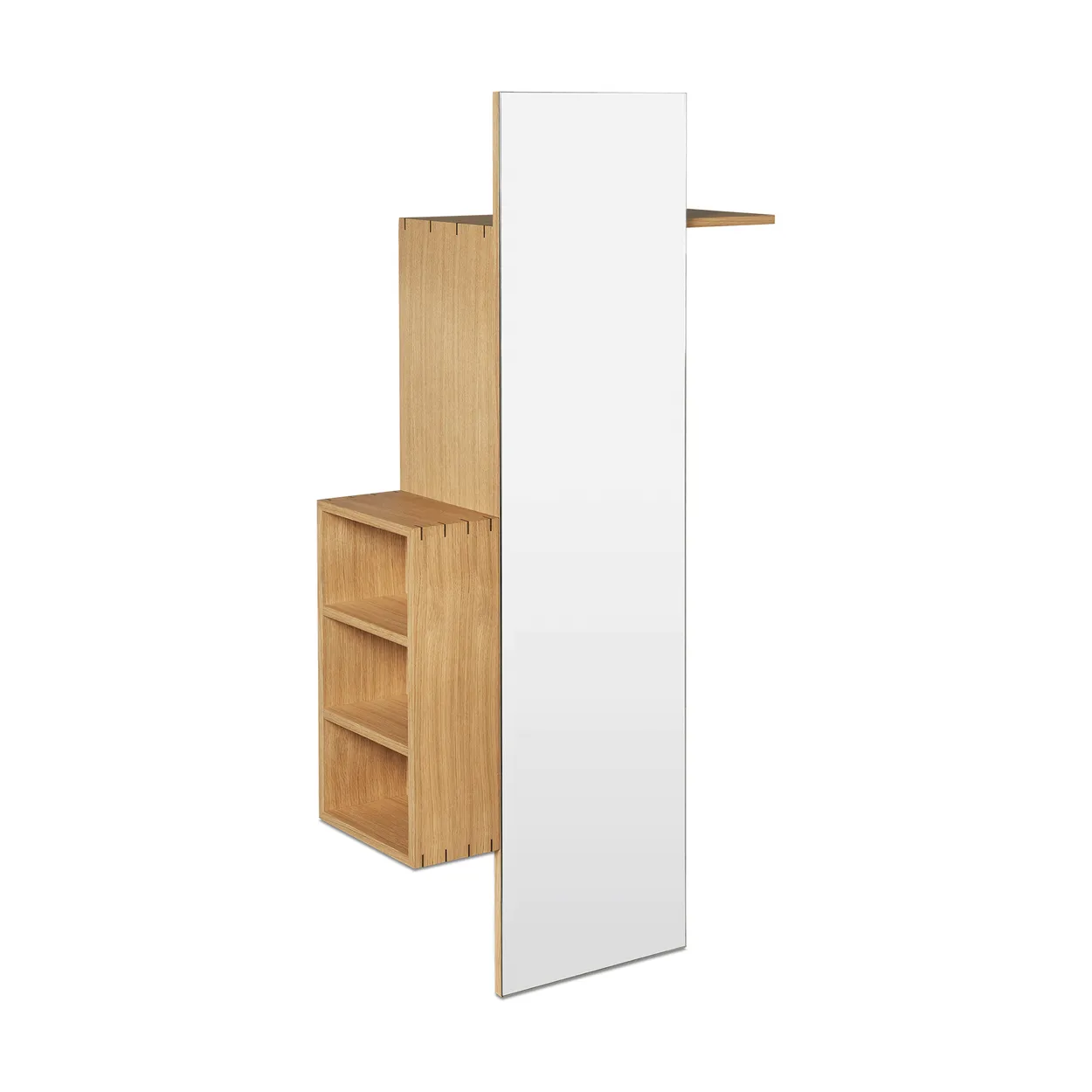 Ferm Living Bon hallway cabinet coat rack with mirror Oiled Oak