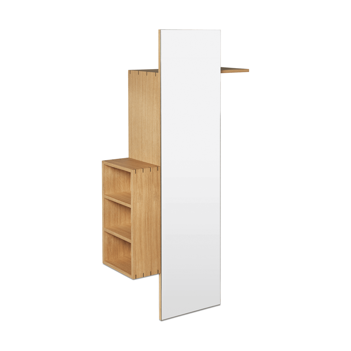 Ferm Living Bon hallway cabinet coat rack with mirror Oiled Oak