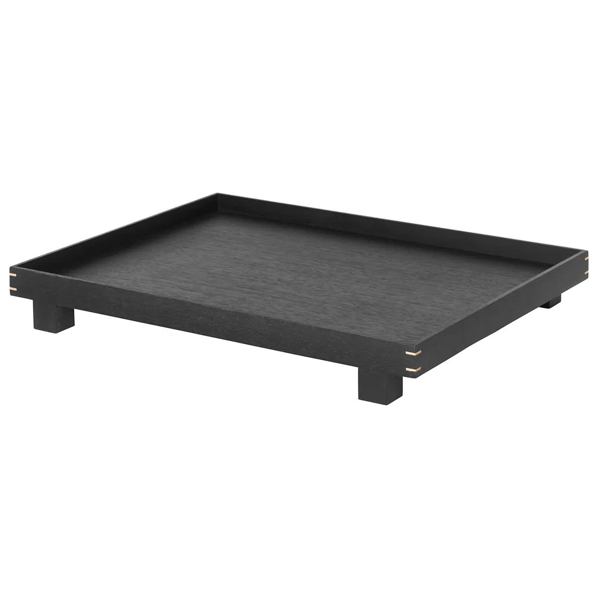 Ferm Living Bon wooden tray large black-stained oak