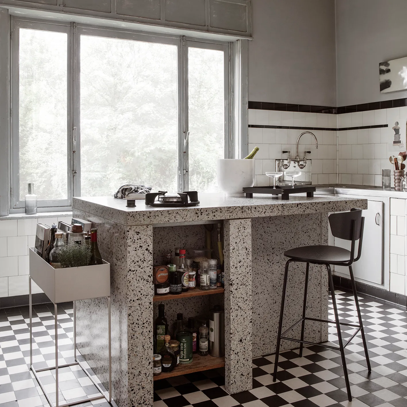 Bon wooden tray small, black-stained oak Ferm Living