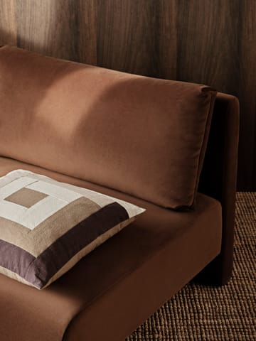 Border patchwork cushion cover 50x50 cm - Coffee-dark sand - ferm LIVING