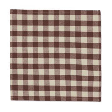 Bothy Check cotton napkin 40x40 cm 4-pack - Cinnamon-grey green - Ferm Living