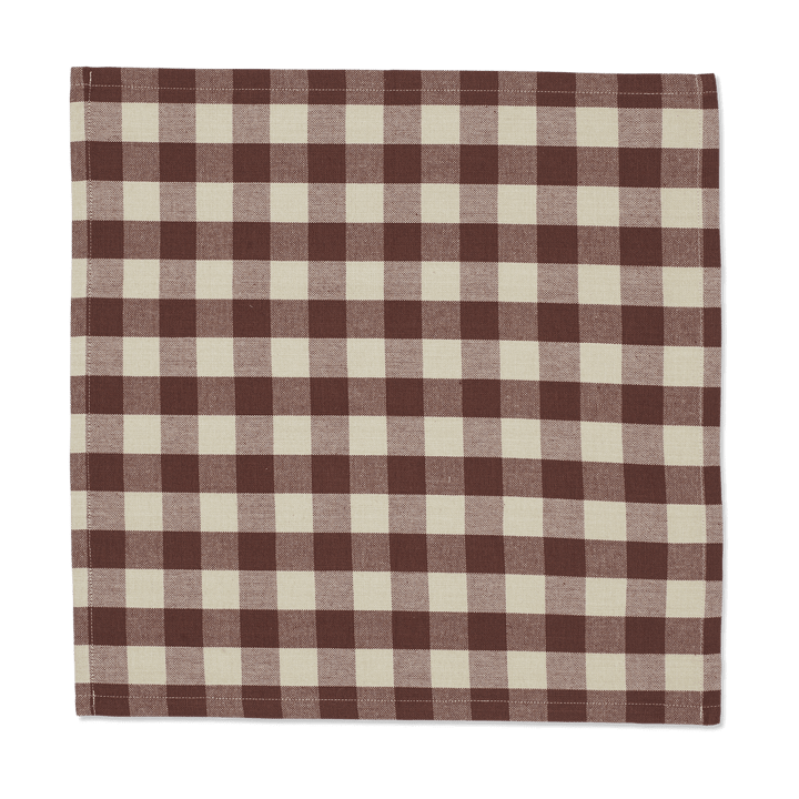 Bothy Check cotton napkin 40x40 cm 4-pack, Cinnamon-grey green Ferm Living