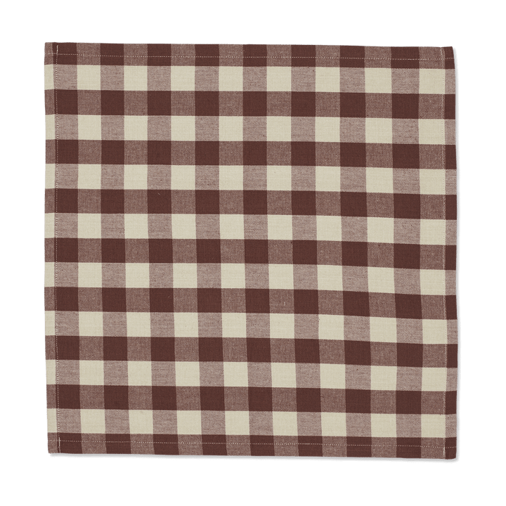 Bothy Check cotton napkin  40x40 cm 4-pack - Cinnamon-grey green - ferm LIVING