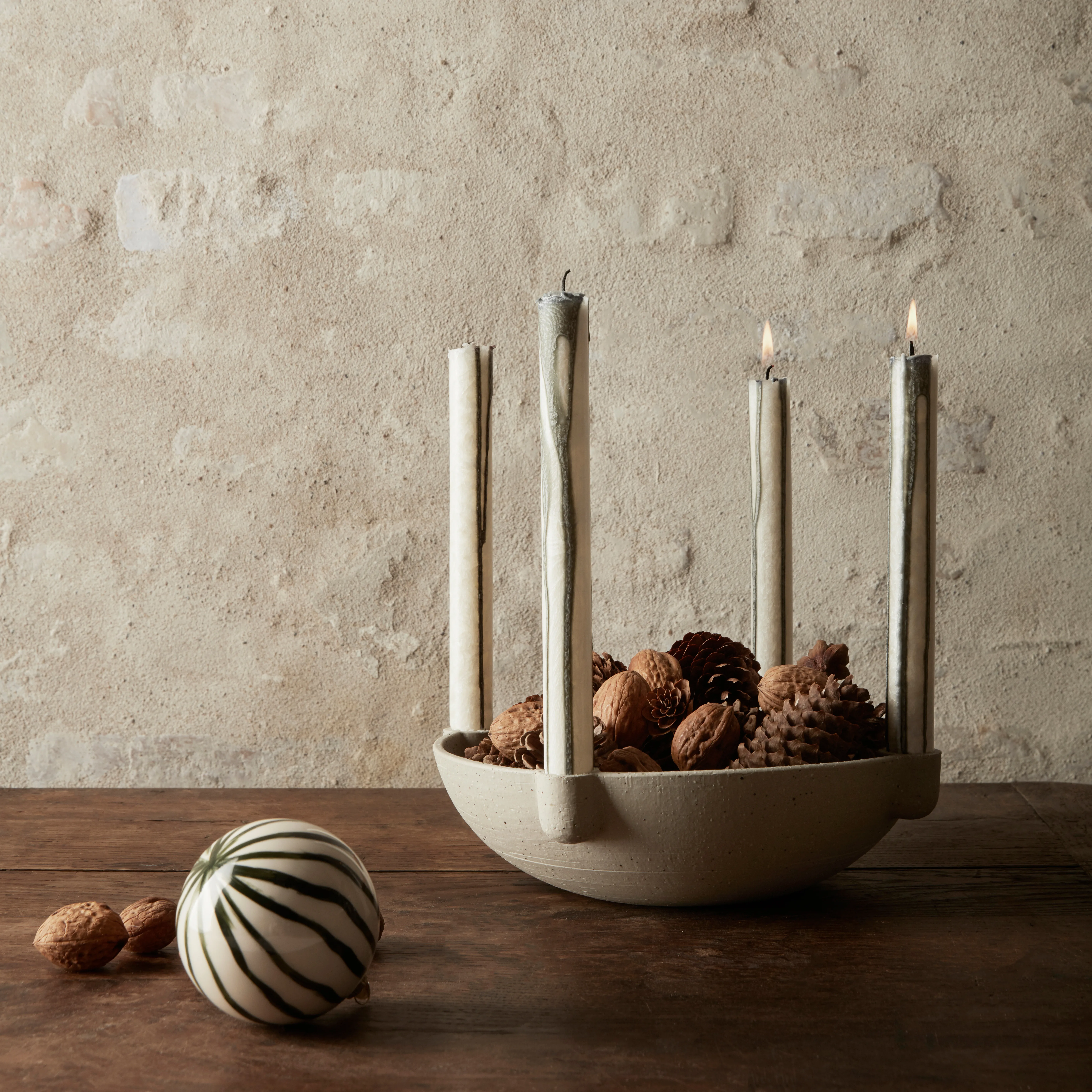 Bowl advent candle ceramic large Ø27 cm from Ferm Living