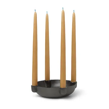 Bowl advent candle medium Ø20 cm - Blackened aluminum - Ferm Living