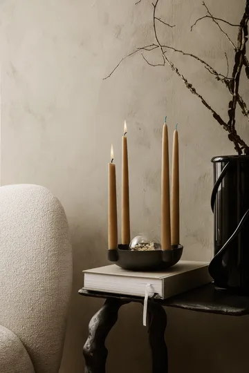 Bowl advent candle medium Ø20 cm - Blackened aluminum - Ferm Living