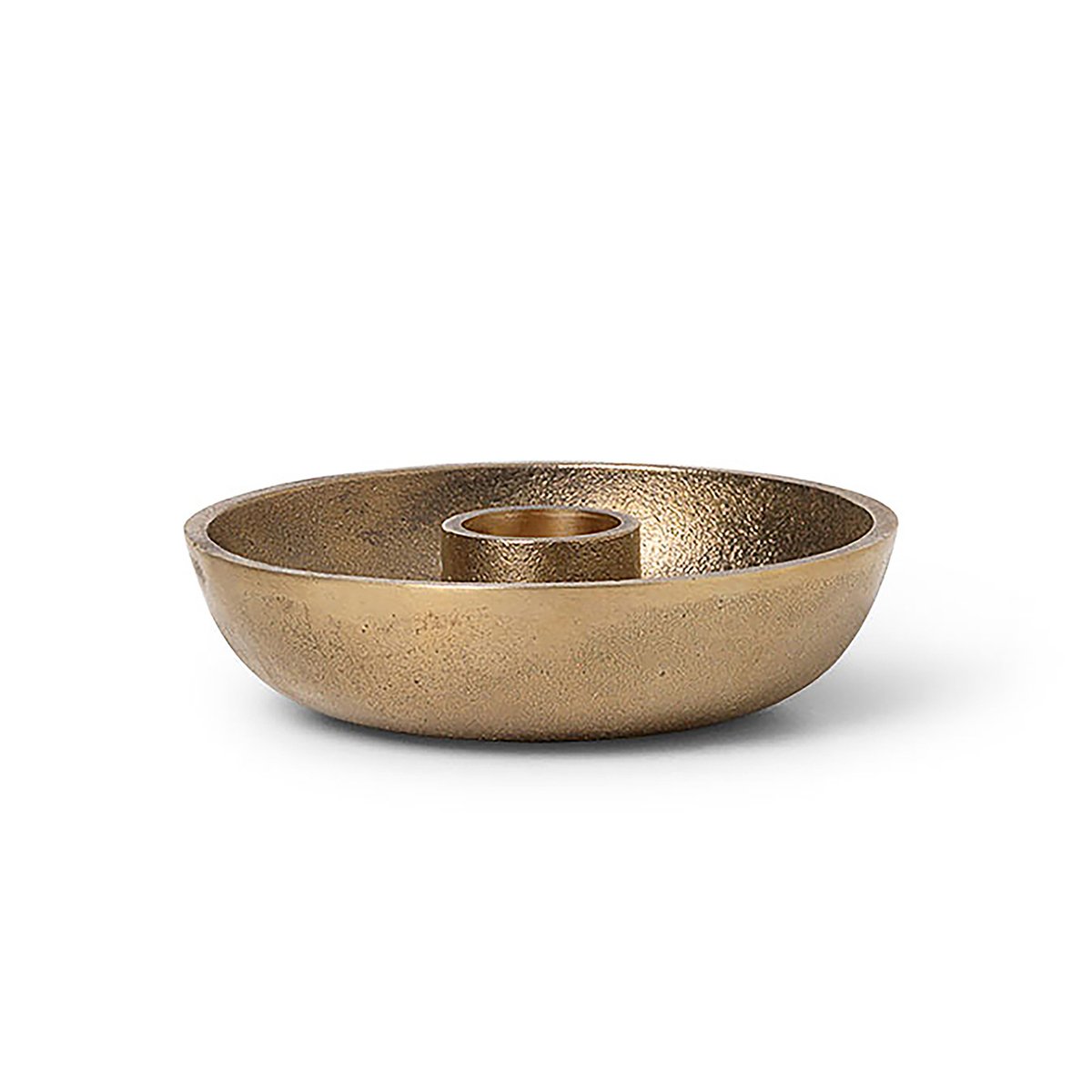 Ferm Living Bowl candle sticks o10 cm brass | Scandinavian Design | Candle holders | Gold-coloured