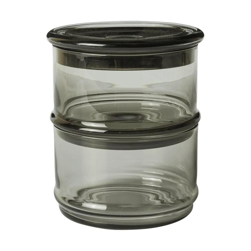Boya stackable jars, 2 parts, smoked grey Ferm Living