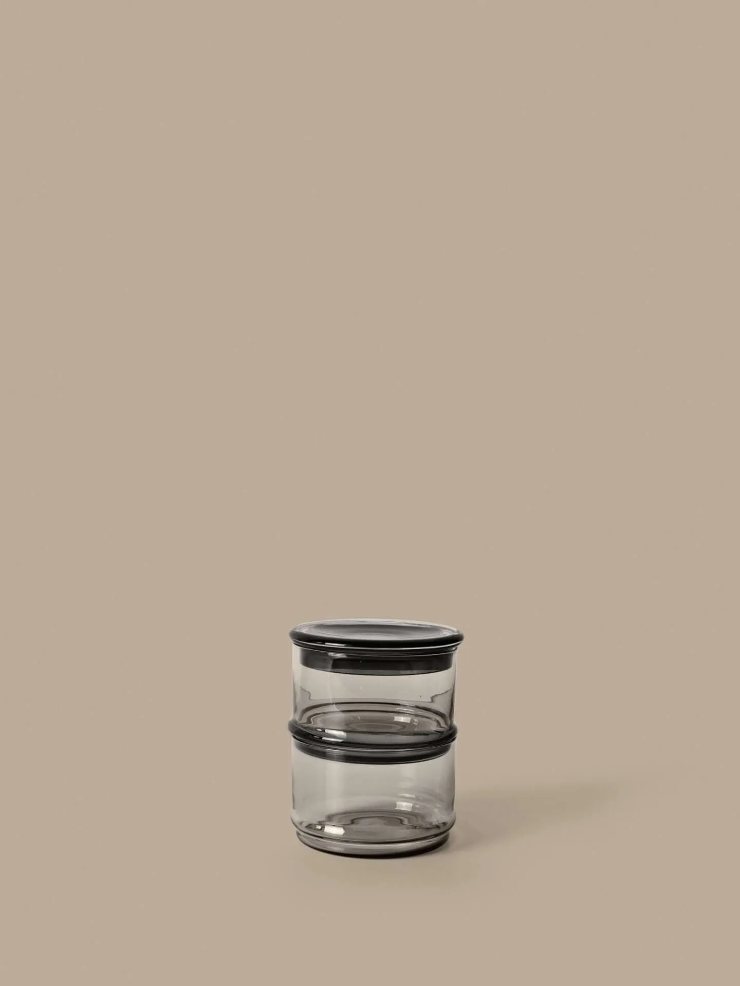Boya stackable jars, 2 parts, smoked grey Ferm Living