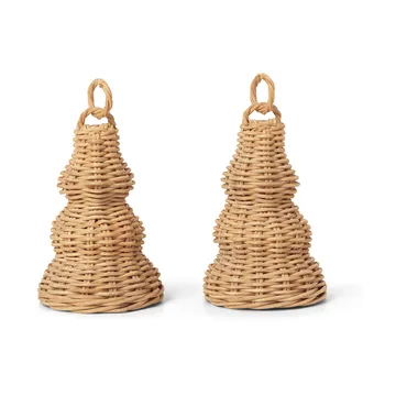 Braided Bell Baubles hanging Christmas decoration 2-pack - Natural - Ferm Living