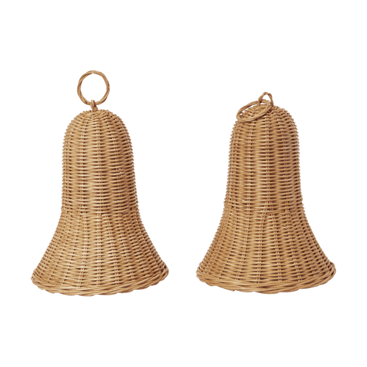 Braided bells Christmas ornament 20 cm 2-pack - Natural - Ferm Living