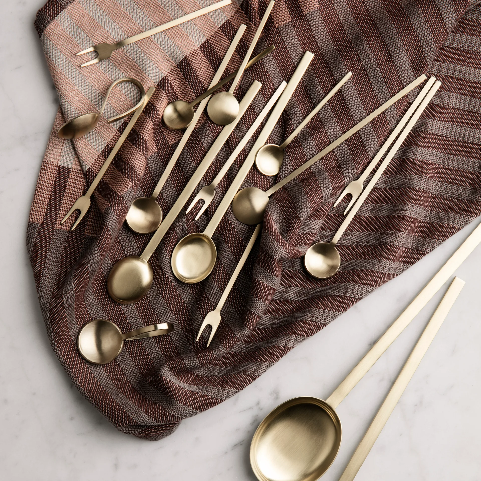 Brass dessert fork, 12.5 cm Ferm Living