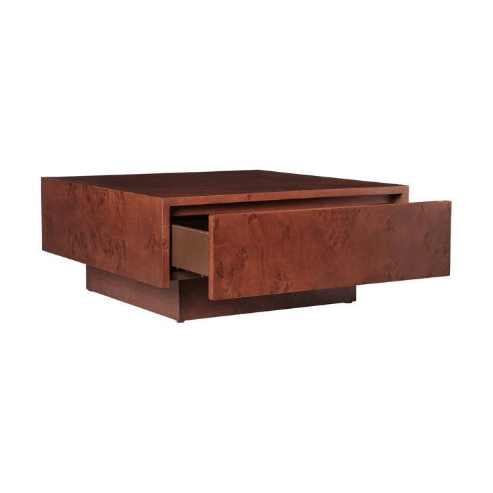 Burl storage coffee table 70x70 cm, Dark stained burl Ferm Living