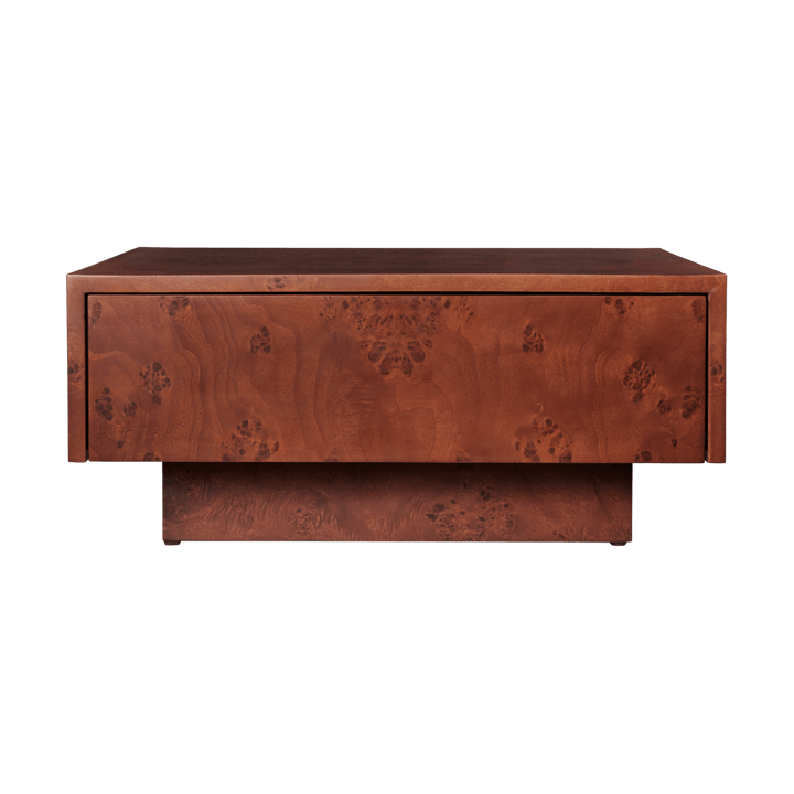 Burl storage coffee table 70x70 cm, Dark stained burl Ferm Living