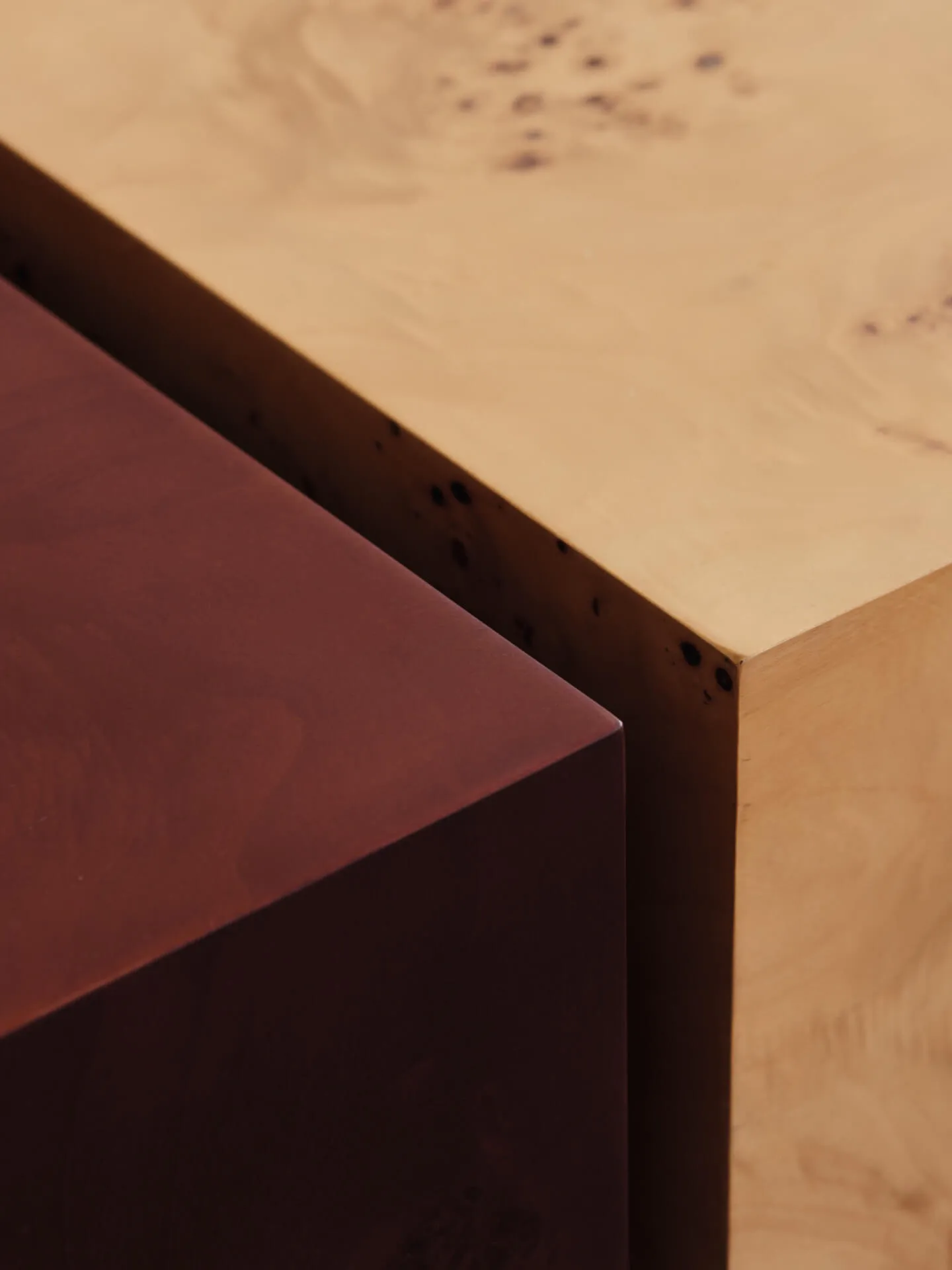 Burl storage coffee table 70x70 cm, Dark stained burl Ferm Living