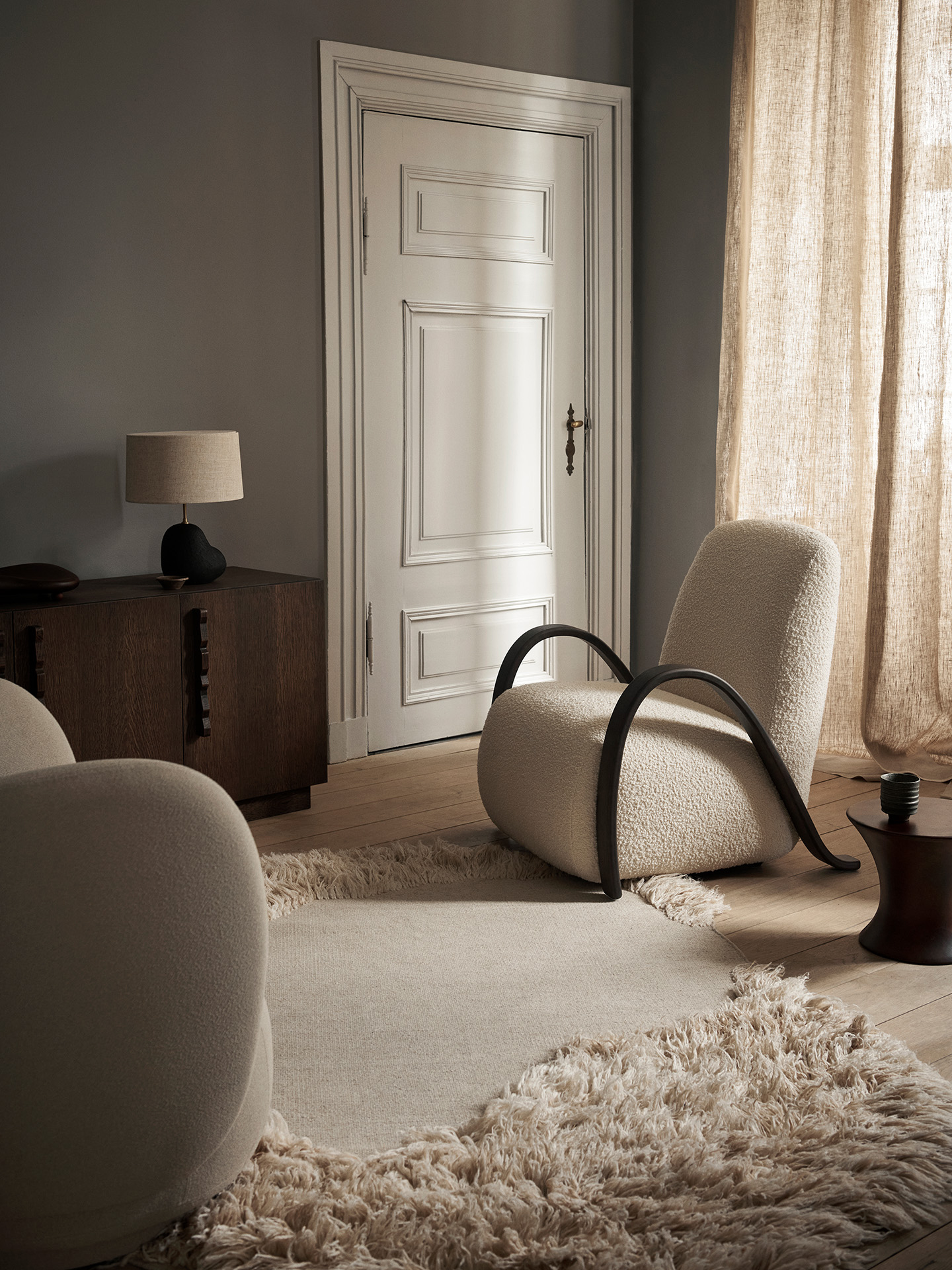 Buur lounge chair Nordic Boucl from Ferm LIVING NordicNest
