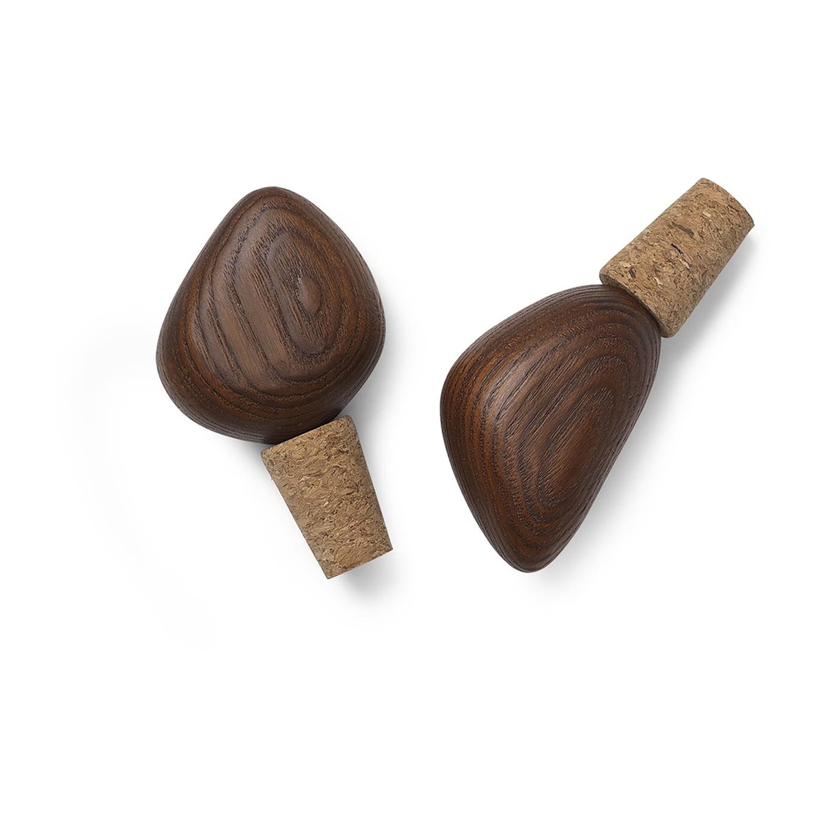 Ferm Living Cairn wine stopper 2-pack dark brown | Scandinavian Design | Brown