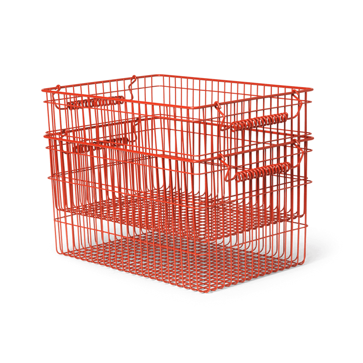 Cala stackable basket 2-pack - Poppy red - Ferm Living