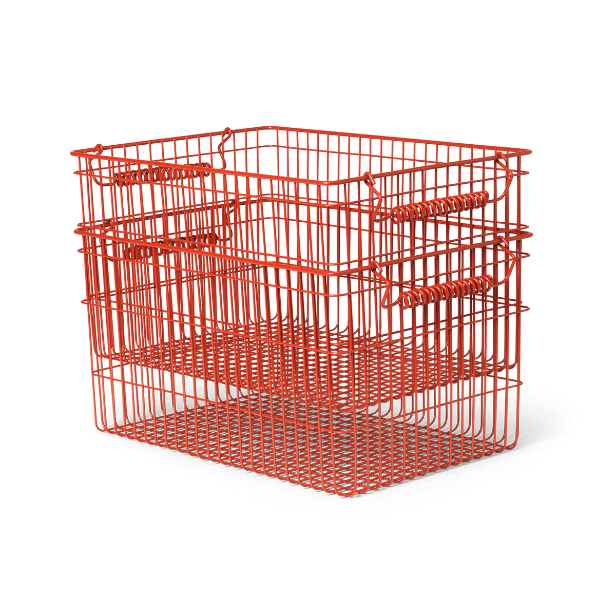 Ferm Living Cala stackable basket 2-pack Poppy red