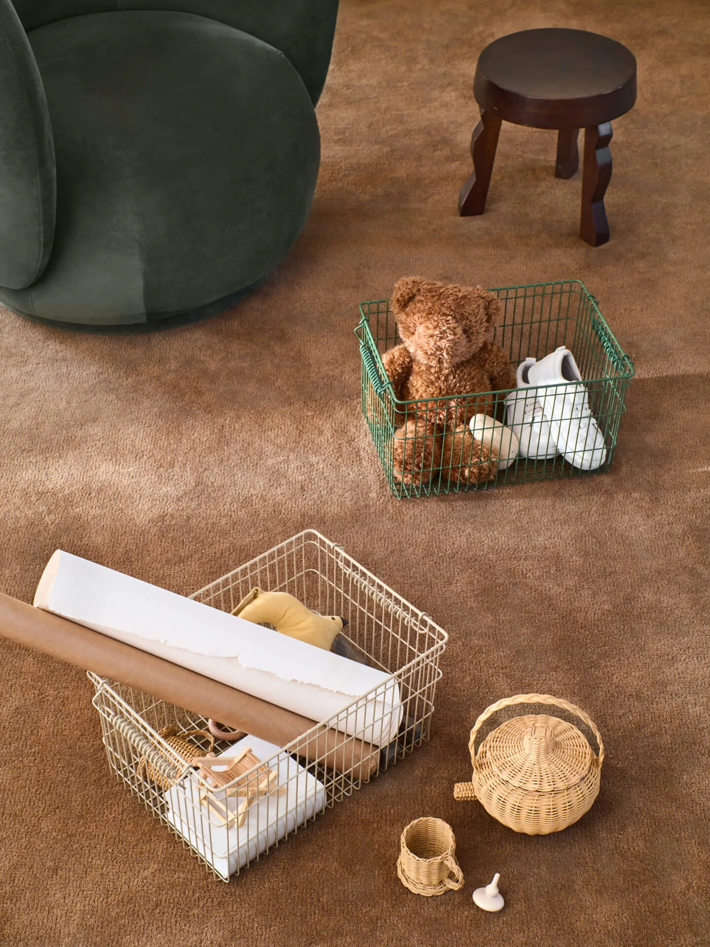 Cala stackable basket 2-pack, Verdant green Ferm Living