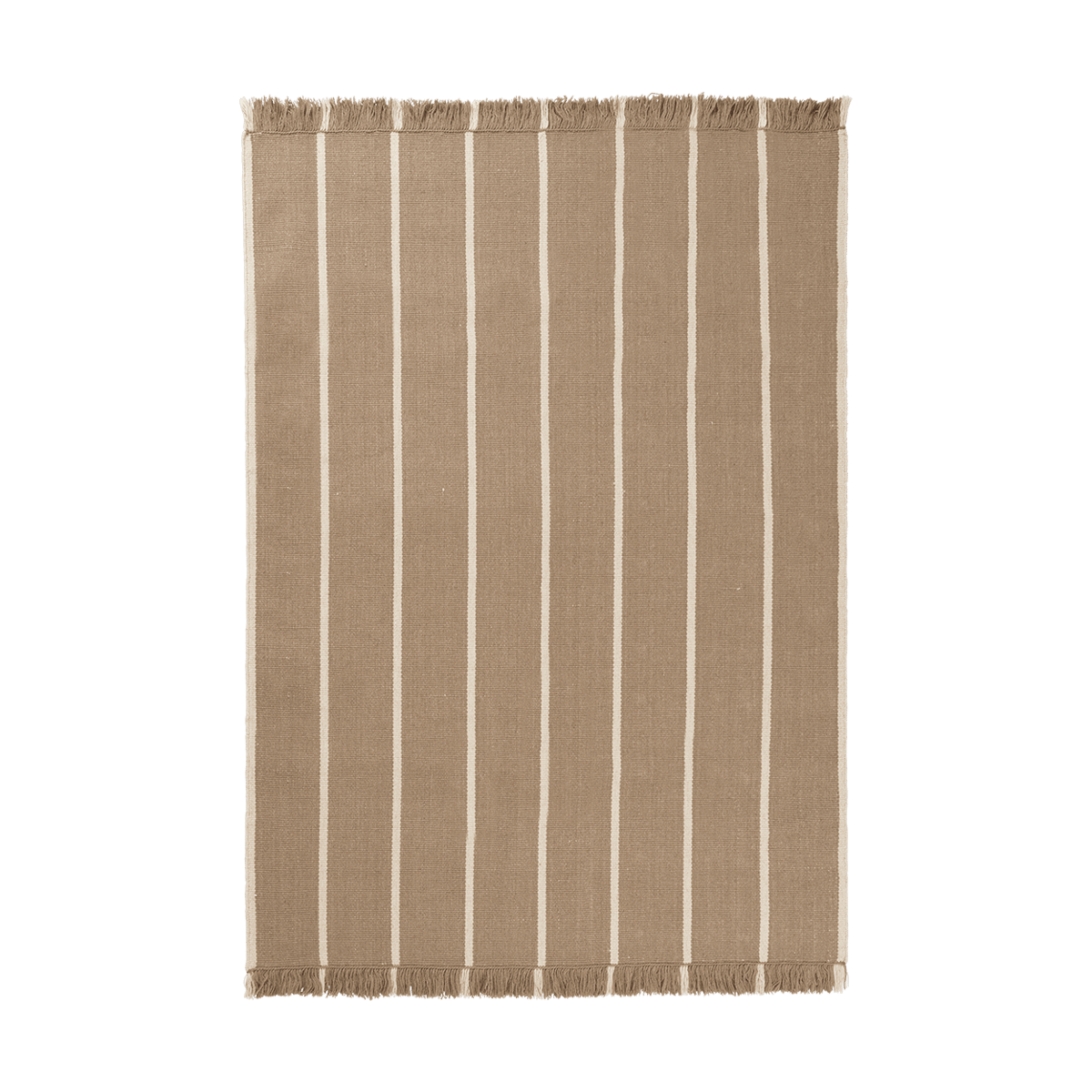 Ferm Living Calm kelim carpet Dark Sand, Off-white, 140x200 cm