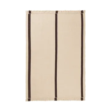 Calm kelim carpet - Off-white, Coffee, 140x200 cm - Ferm Living