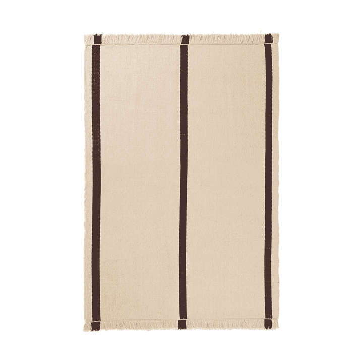 Calm kelim carpet - Off-white, Coffee, 140x200 cm - ferm LIVING