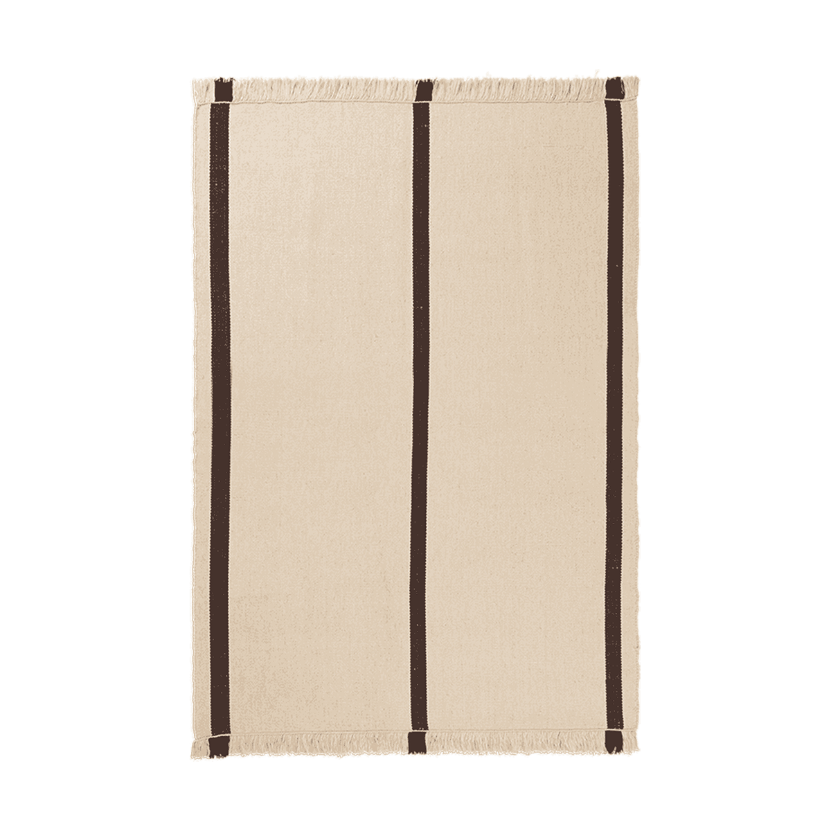 Ferm Living Calm kelim carpet Off-white, Coffee, 140x200 cm