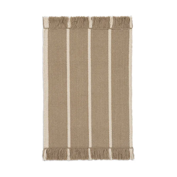 Ferm Living Calm kelim door mat Dark Sand, Off-white, 50x70 cm