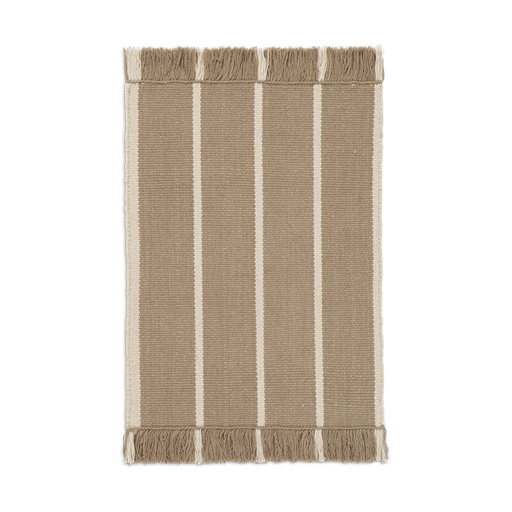 Ferm Living Calm kelim door mat Dark Sand, Off-white, 50x70 cm