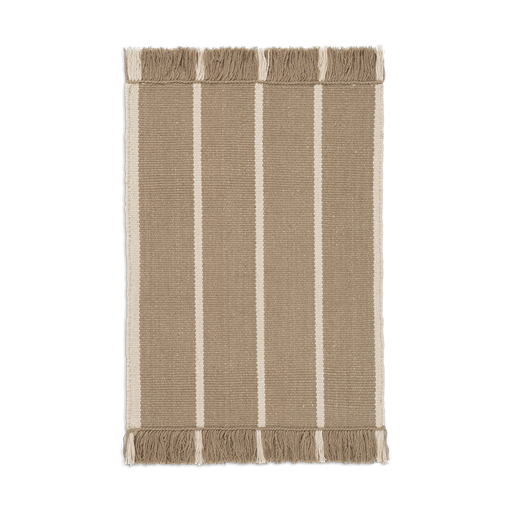 Ferm Living Calm kelim door mat Dark Sand, Off-white, 50x70 cm