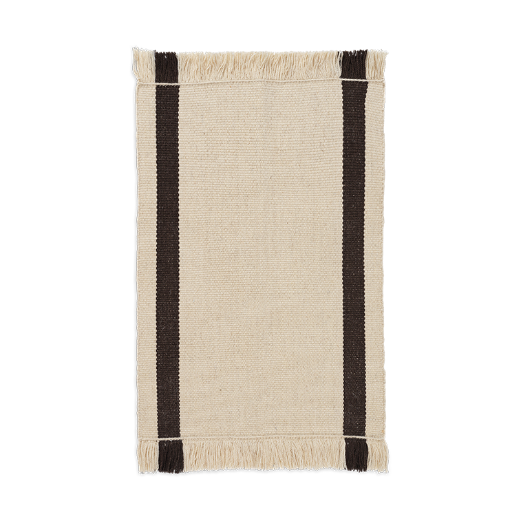 Ferm Living Calm kelim door mat Off-white, Coffee, 50x70 cm